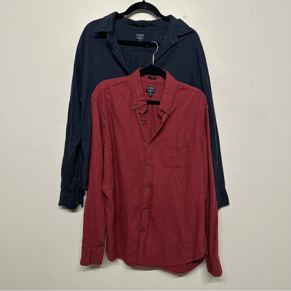J. Crew Outlet Brushed Twill Classic Button Up Shirt Bundle XL